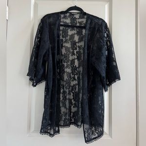 Black Lace Cardigan from Express